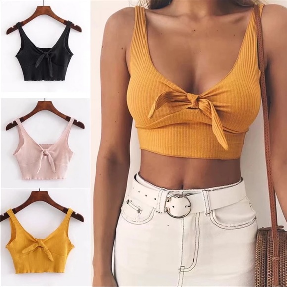Sexy Color Spaghetti Strap Crop Top Women Back - Picture 2 of 6